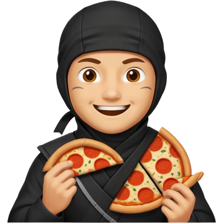 Ninja eating pizza emoji