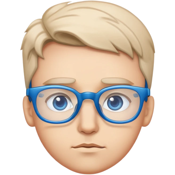 Only inquisitive eyes with a curious, thoughtful expression and blue glasses resting on top. emoji