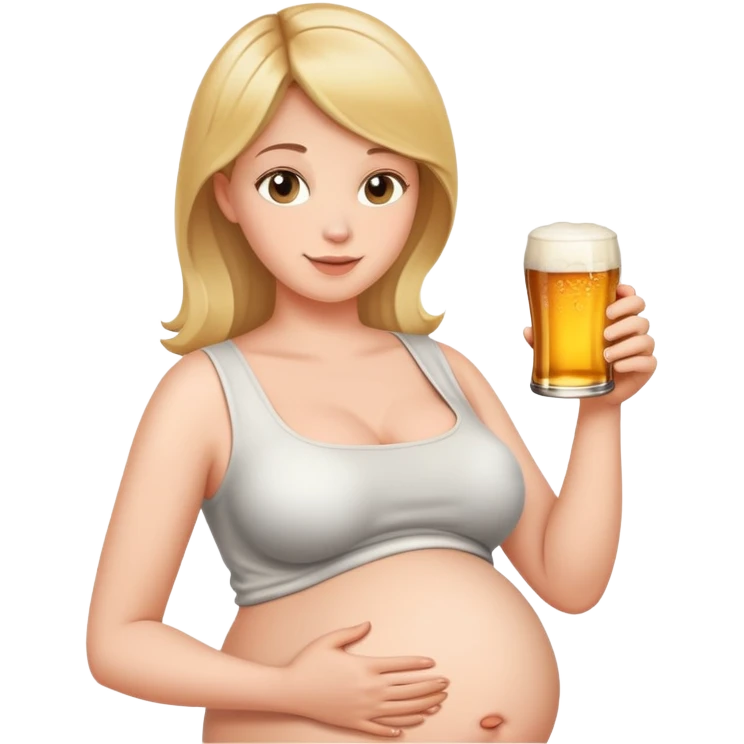 Беременная женщина, но внутри пиво emoji