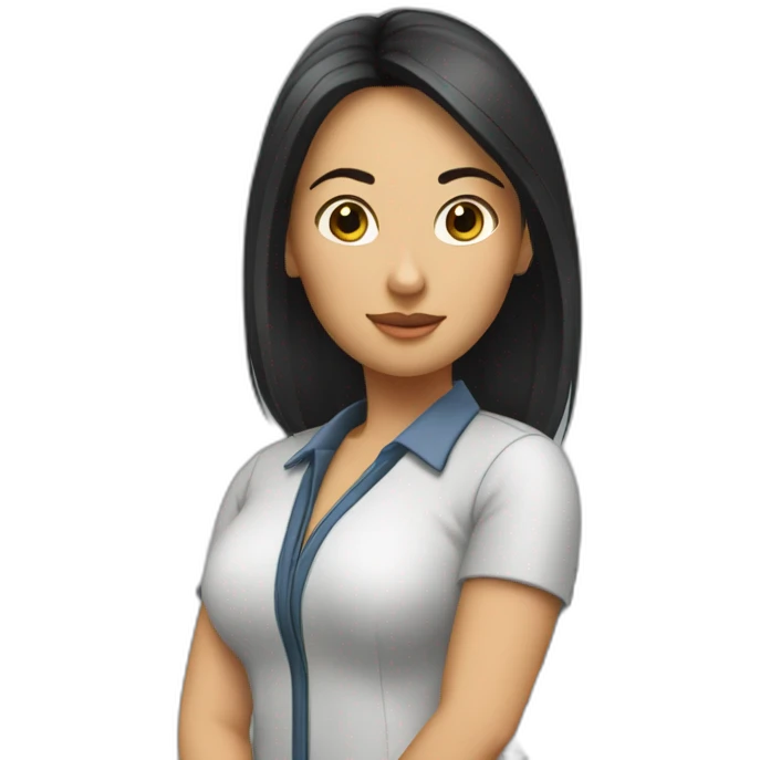 insctructor at driving school woman with black hairs emoji