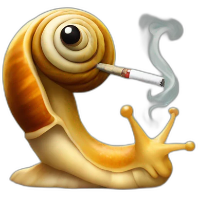 snail smoking a cigarett emoji