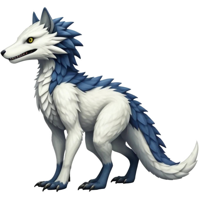 Sergal-Vernid-hybrid-animal-creature, full body emoji