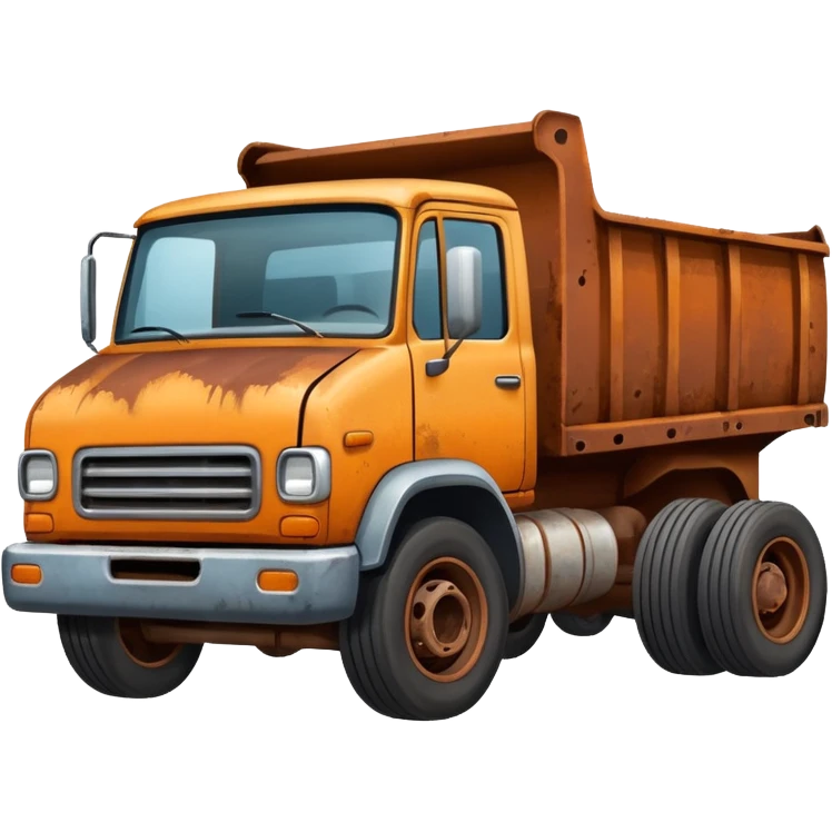 Truck damaged like junkyard with no wheels and trusted  emoji