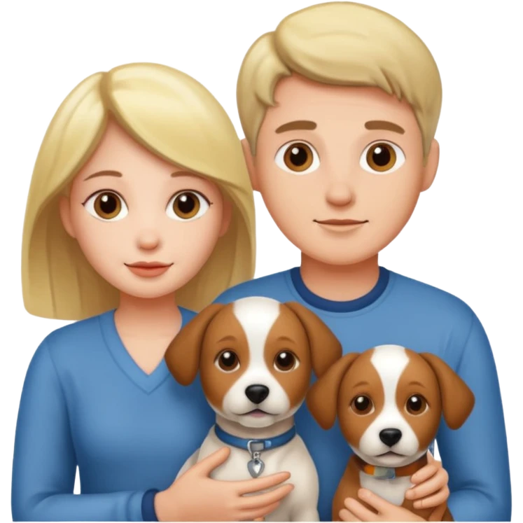 couple and their pet dog emoji