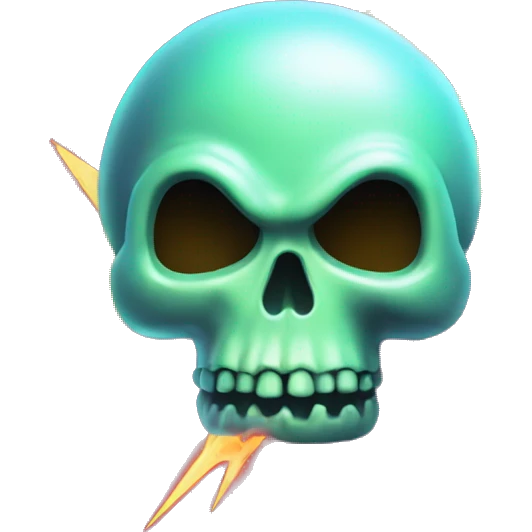 radioactive lightning skull bolt smiley glow cloud mushroom  emoji