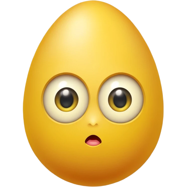 yellow egg with eyes looking funny emoji