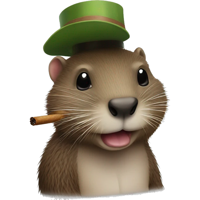 Nutria con un cigarro emoji