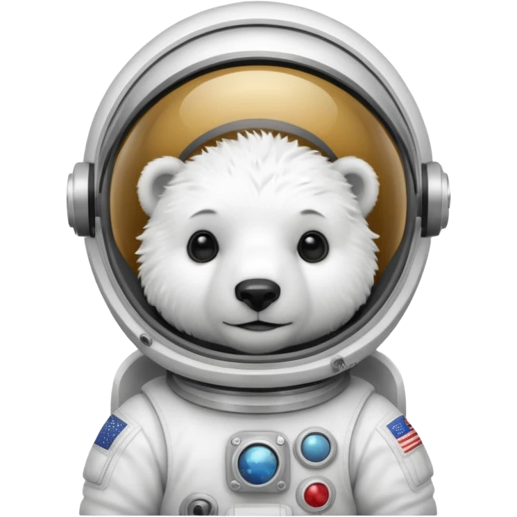 baby polar bear in astronaut helmet emoji