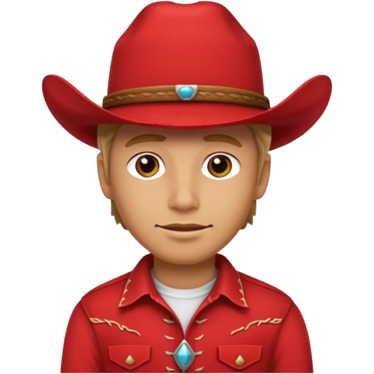 red with red cowboy emoji