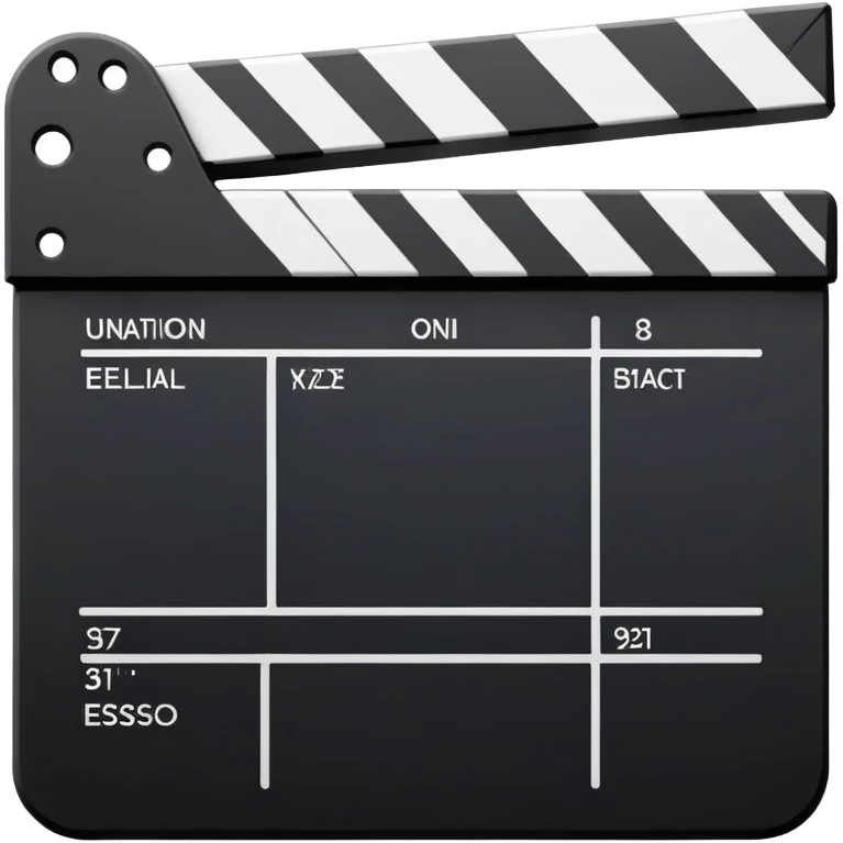 ultimate minimalist film slate, just two or three lines total, abstract geometric symbol emoji