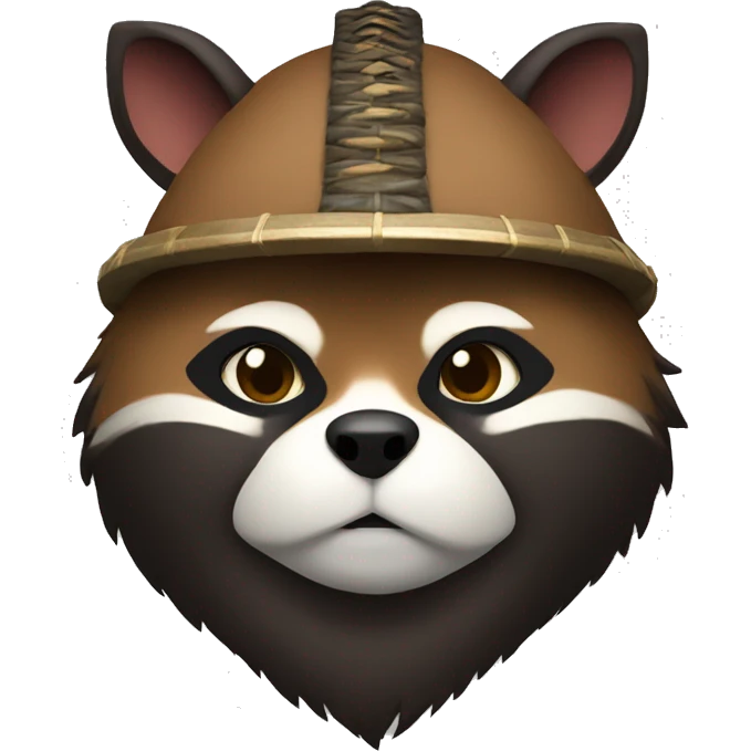 Tanuki wearing a samurai helmet emoji