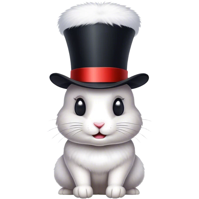 a rabbit hoping out of a top hat emoji
