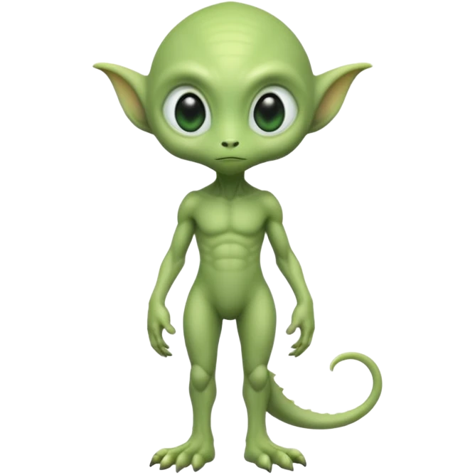 full body cute humanoid peacefull alien furry with 2 legs and eye stalks stands upright and looks intelligent ...wears clothing. not green emoji