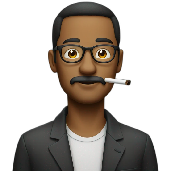 man smoking glasses emoji