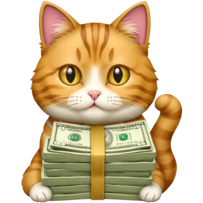 Cat with money emoji