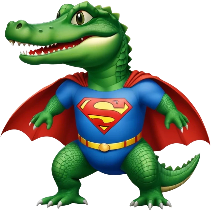 alligator wearing Superman jersey ￼ emoji