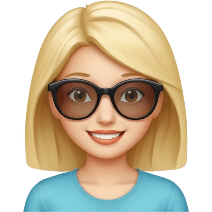 girl with sunglasses not on eyes , sunglasses over head emoji