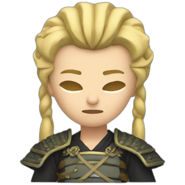 Blonde Samurai with a headache emoji