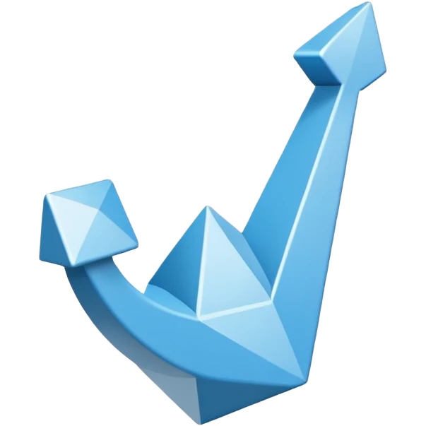 ein um 45 grad gedrehtes hell blauer qaudrat mit weißem checkhaken emoji