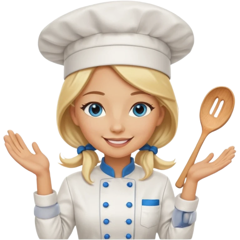 Full body 
Sexy Long Blonde hair blue eyed female chef emoji