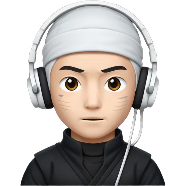 ninja with white headphone emoji