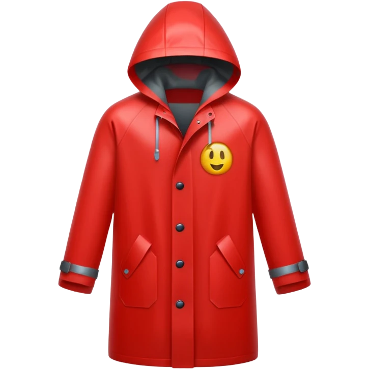 red raincoat, just rain coat, negative: object. emoji