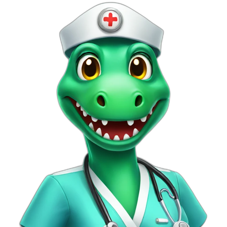 nurse dinosaur emoji