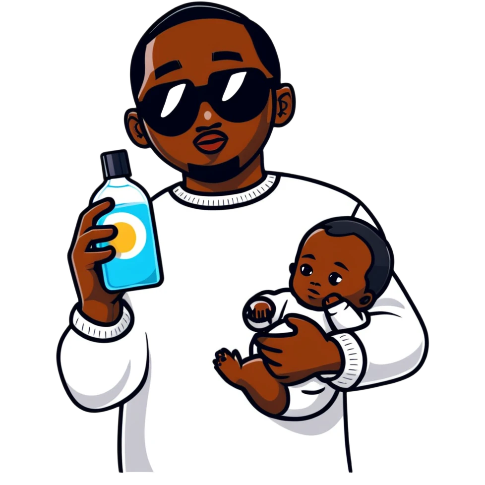 P Diddy holding baby oil emoji