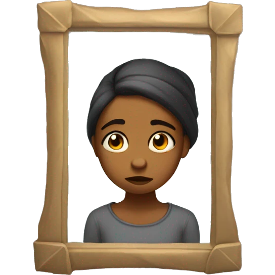 sad girl in fort of mirror emoji