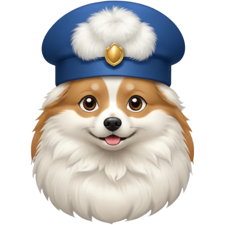 Spitz dog with Napoléon hat emoji