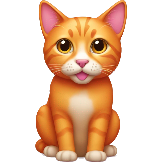 Orange cat with pink nose emoji