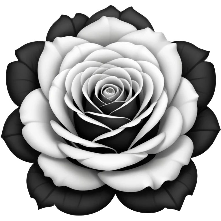 Black and white rose combine emoji