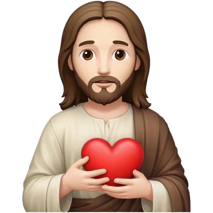 jesus christ holding a heart emoji