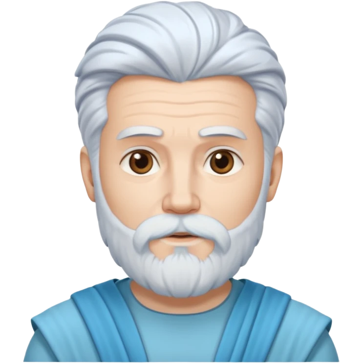 Uranus, God of Sky from Gods and Goddesses with white hair and beard, pale blue outfit emoji