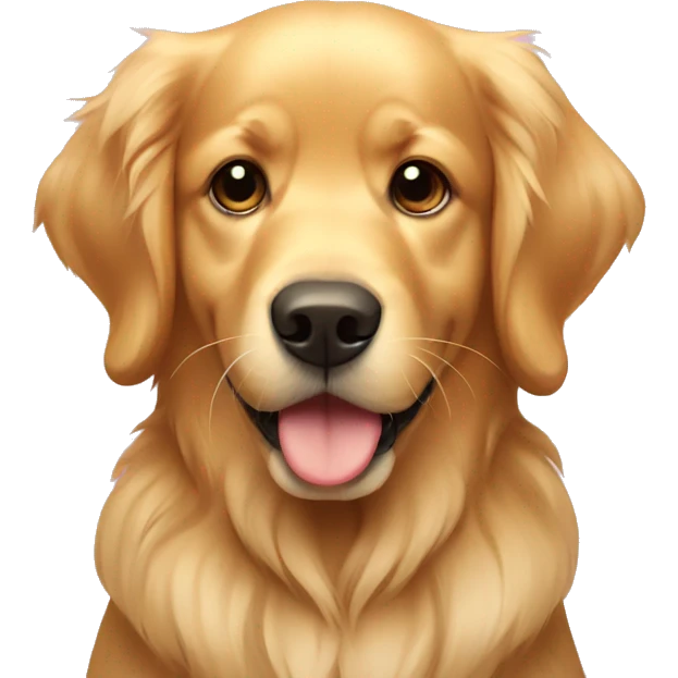 Golden retriever with bow emoji