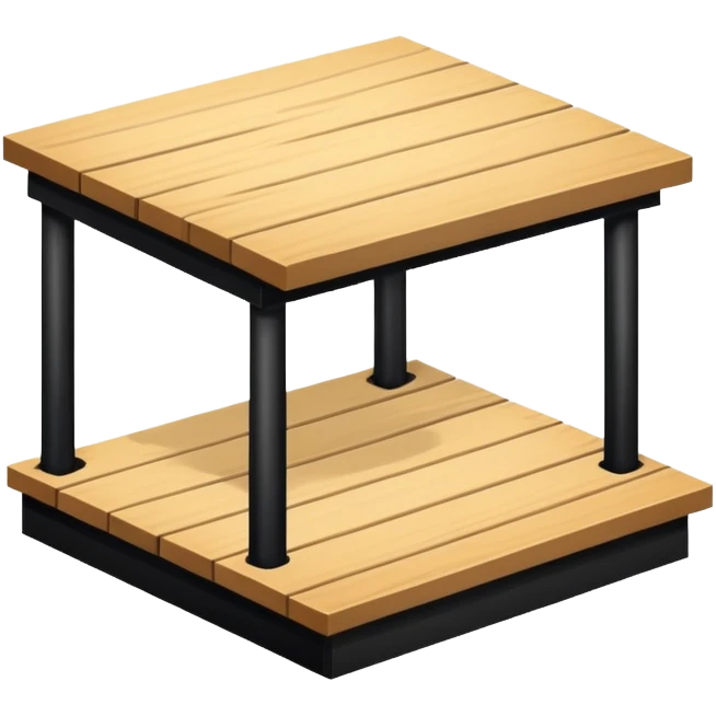 Standing on a raised platform or stage, slightly elevated from the ground, symbolizing presentation, performance, or focus emoji