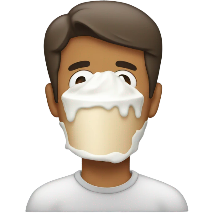 Guy with milk splattered all over his face  emoji
