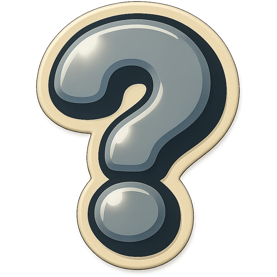 gray question mark badge emoji