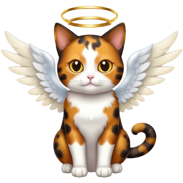 tortoiseshell cat angel emoji