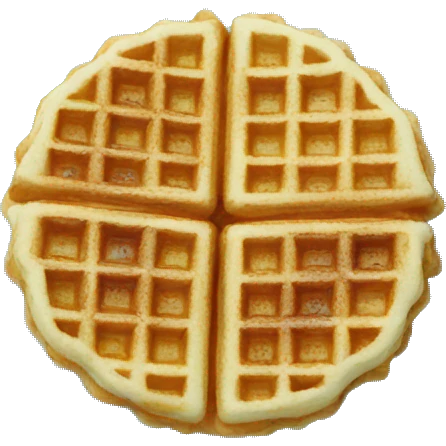 Teal colored waffles on plate emoji