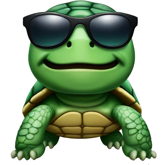 Turtle with sunglasses emoji