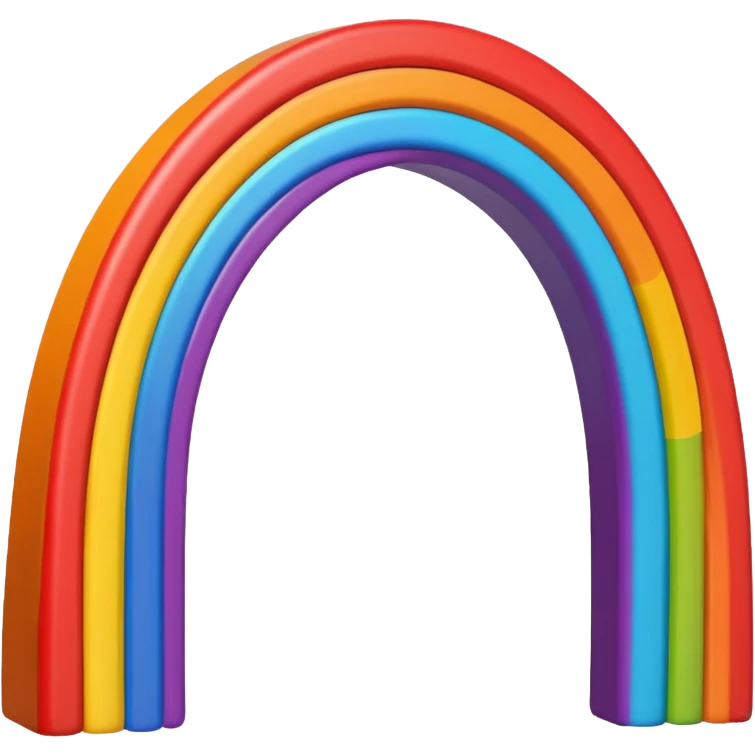 Rainbow extending beyond the frame emoji