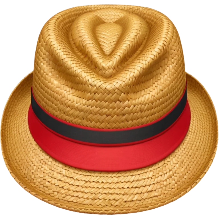 Chapeau de paille avec bande rouge emoji
