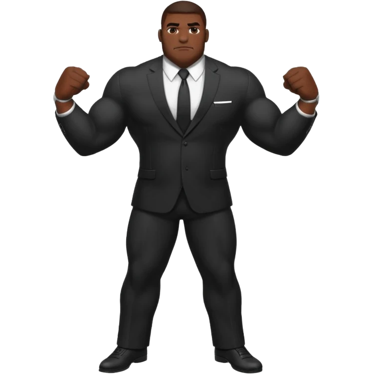 Bouncers, or security personnel, are large black men nearly always dressed in black; they are emblems of physical power but not social status. emoji