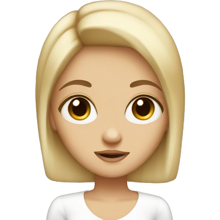 Blonde Girl Brown Big eyes Angel  emoji