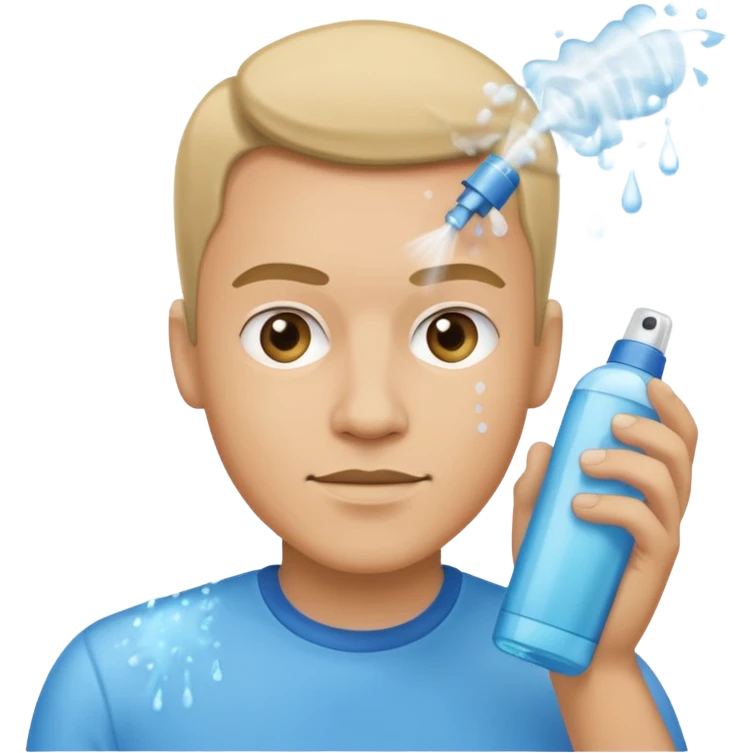 ligth man spraying with spray febreze emoji