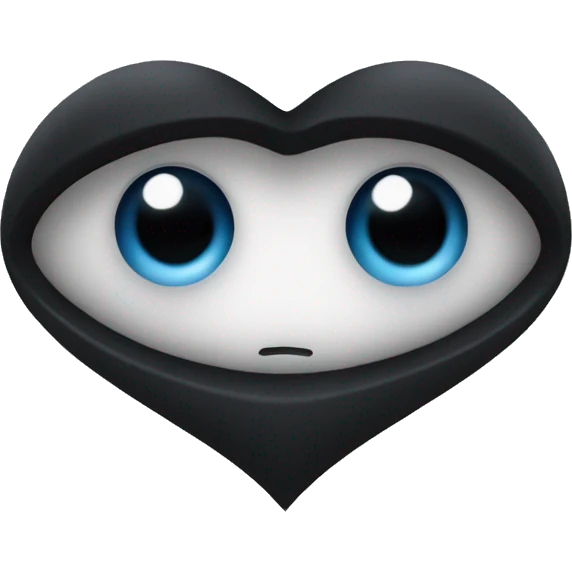 A black heart with simple eye in the middle  emoji