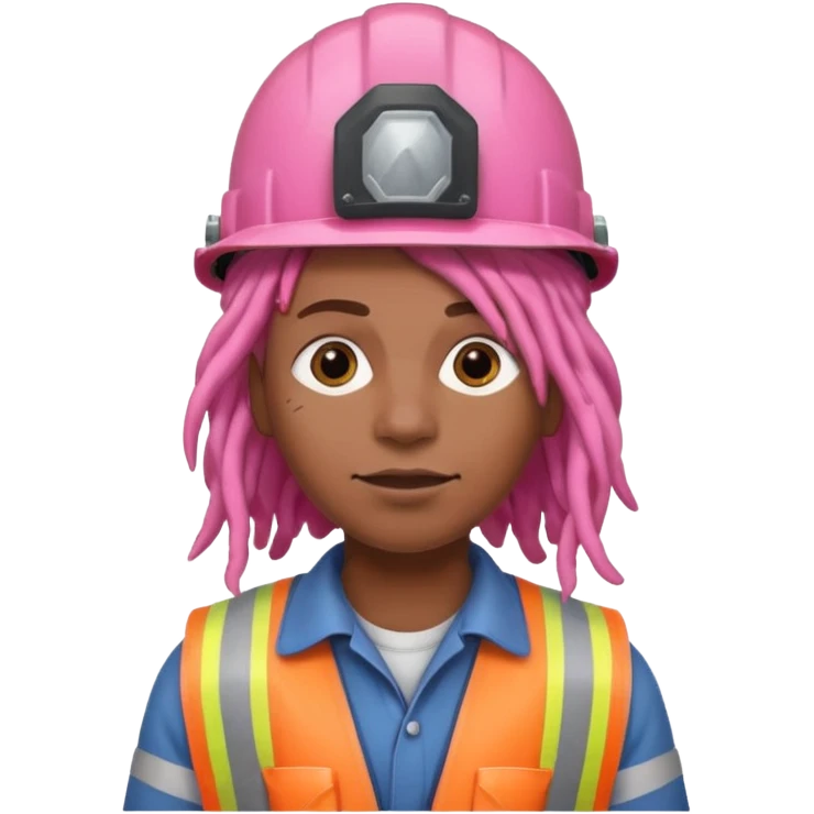 construction worker heavy pink dreadlocked haired man  emoji