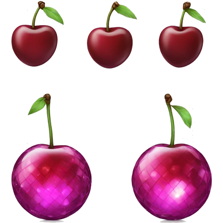 Disco balls as cherries emoji
