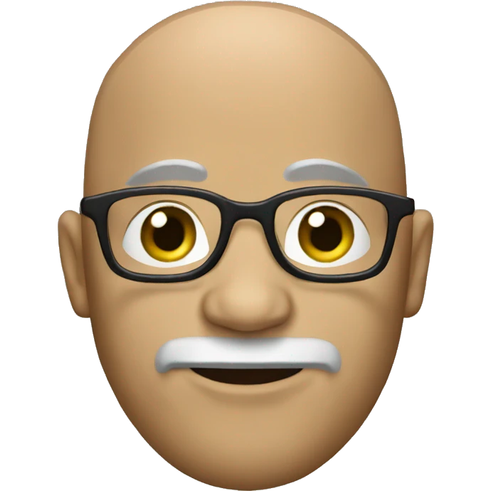 Bald bearded man with glasses  emoji